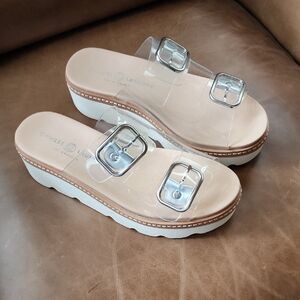 Chinese Laundry Clear Platform Sandals
